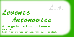 levente antonovics business card
